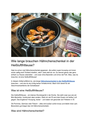 Post 11 - Wie lange brauchen Hähnchenschenkel in der Heißluftfritteuse