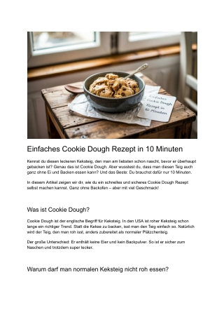 Post 15 - Einfaches Cookie Dough Rezept in 10 Minuten