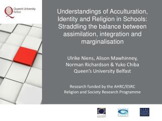 Understandings of Acculturation, Identity and Religion in Schools: Straddling the balance between assimilation, integrat