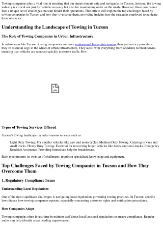 Top Challenges Faced by Towing Companies in Tucson and How They Overcome Them