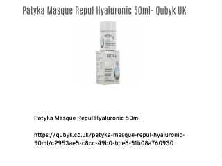 Patyka Masque Repul Hyaluronic 50ml- Qubyk UK