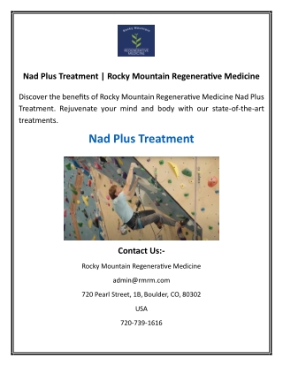 Nad Plus Treatment
