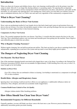 Why Ignoring Dryer Vent Cleaning Could Cost You More Than You Think