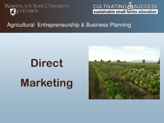 Agricultural Entrepreneurship & Business Planning