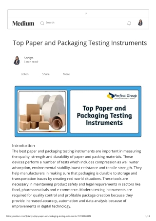 Top Paper and Packaging Testing Instruments