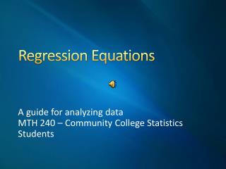 Regression Equations