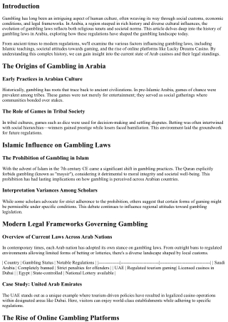 Exploring the History of Gambling Laws in Arabia