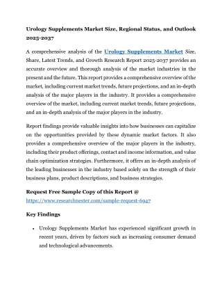 Urology Supplements Market