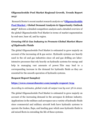 Oligonucleotide Pool Market Regional Growth, Trends Report 2037
