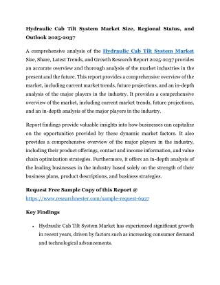 Hydraulic Cab Tilt System Market