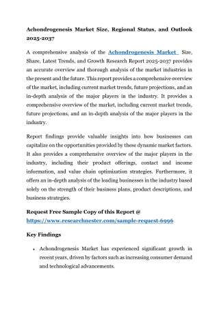 Achondrogenesis Market