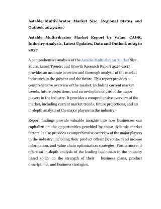 Astable Multivibrator Market