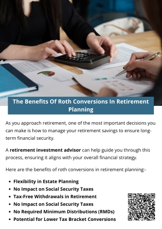 The Benefits Of Roth Conversions In Retirement Planning