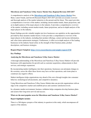 Microfocus and Nanofocus X-Ray Source Market