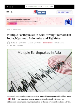 Multiple Earthquakes in Asia