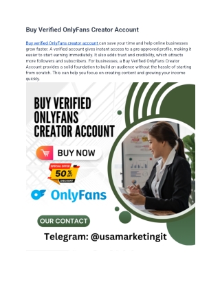TOP 19 WEB SITE BUY VERIFIED ONLYFANS CREATOR ACCOUNT