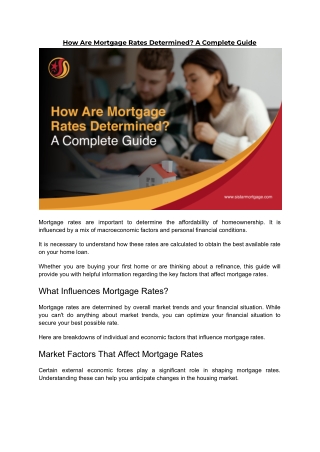How Are Mortgage Rates Determined? A Complete Guide