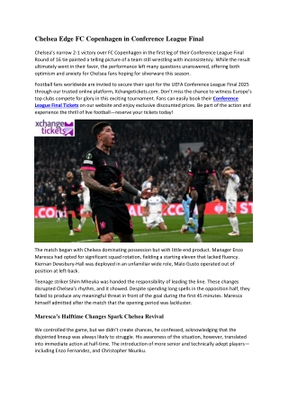 Chelsea Edge FC Copenhagen in Conference League Final
