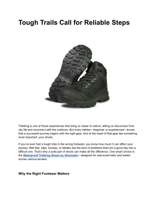 Every Step Stays Dry in Waterproof Trekking Shoes by Himmaleh