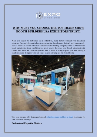 WHY MUST YOU CHOOSE THE TOP TRADE SHOW BOOTH BUILDERS USA EXHIBITORS TRUST