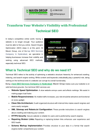 Transform Your Website’s Visibility with Professional Technical SEO