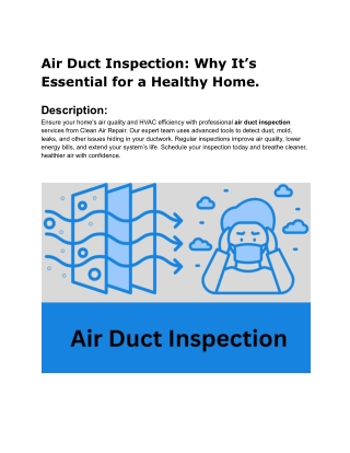 Air Duct Inspection