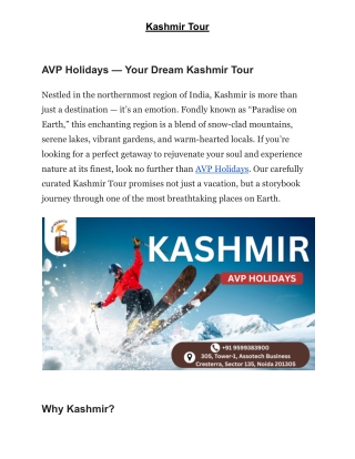 Kashmir Tour