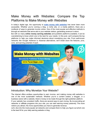 Make Money with Websites_ Compare the Top Platforms to Make Money with Websites
