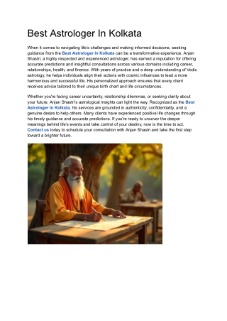 Best Astrologer In Kolkata