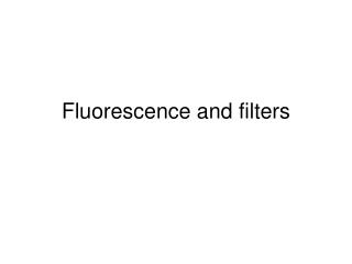 Fluorescence and filters