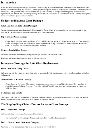Insurance Claims Process for Auto Glass Damage Made Easy!