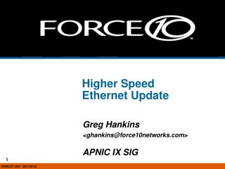 Higher Speed Ethernet Update