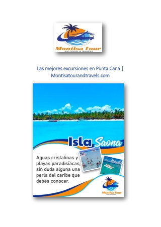Las mejores excursiones en Punta Cana | Montisatourandtravels.com