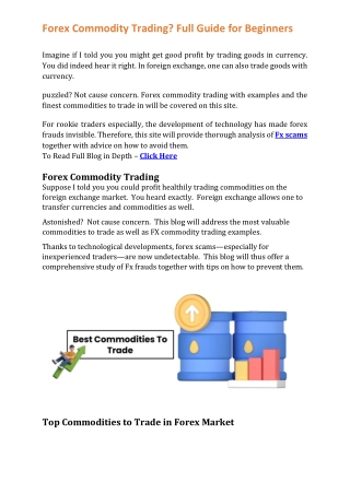 Commodities in Forex Trading for Beginner’s to Pro