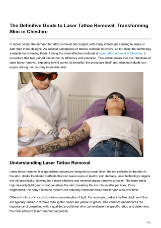 The Definitive Guide to Laser Tattoo Removal Transforming Skin in Cheshire