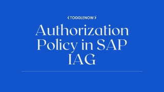 Authorization Policy in SAP IAG
