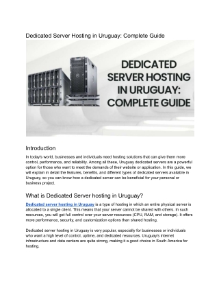What is Dedicated Server Hosting in Uruguay