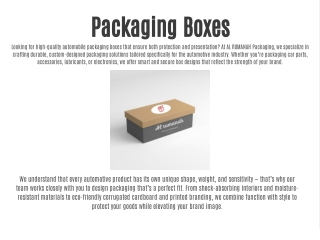 Automobile Packaging Boxes for Your Storage Needs