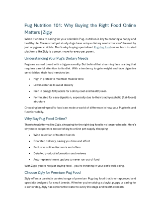 Pug Nutrition 101 Why Buying the Right Food Online Matters Zigly