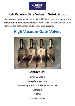 High Vacuum Gate Valves