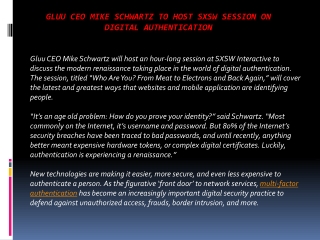 Gluu CEO Mike Schwartz to host SXSW session on digital auth