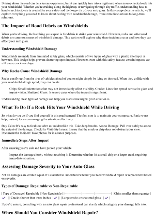 What To Do If a Rock Hits Your Windshield While Driving