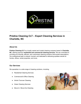 Pristine Cleaning CLT | Residential & Commercial Cleaning Services in Charlotte,