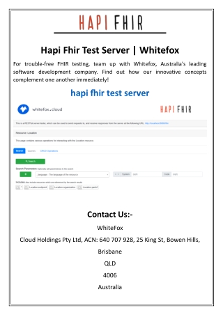 Hapi Fhir Test Server