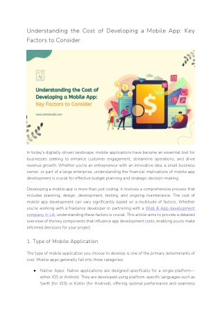 Understanding the Cost of Developing a Mobile App_ Key Factors to Consider
