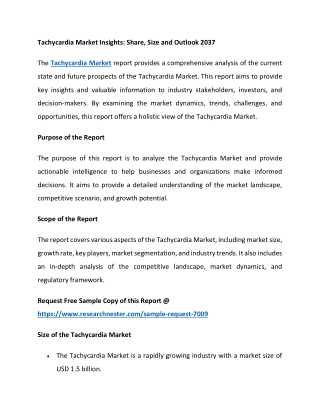 Tachycardia Market Insights: Share, Size and Outlook 2037