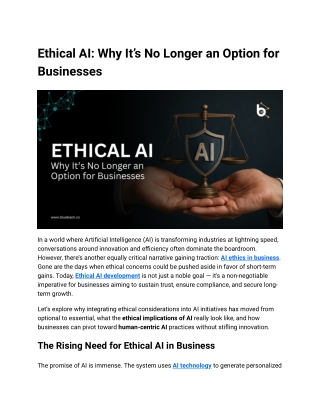 Ethical AI_ Why It’s No Longer an Option for Businesses