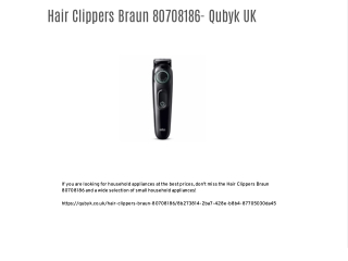 Hair Clippers Braun 80708186- Qubyk UK