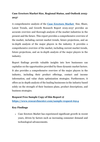 Case Erectors Market