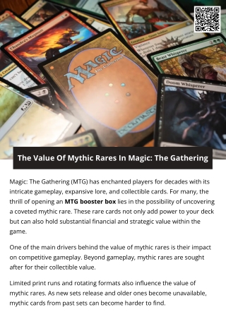 The Value Of Mythic Rares In Magic: The Gathering